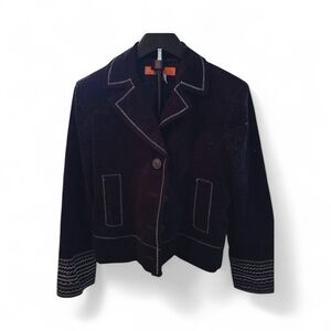 Cynthia Steffe Black Blazer with White Stitching